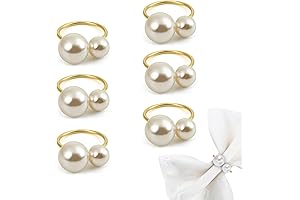 Pearl Napkin Ring Set - A Fusion of Elegance