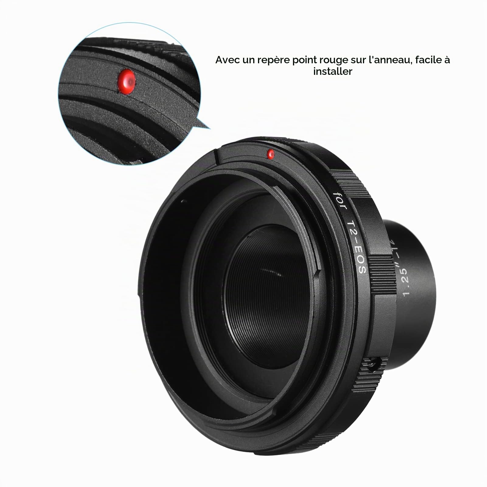 Namolit 1.25-T2-EOS - Bague d'adaptation pour oculaire Canon EOS T2 - 1,25" - Noir - Aluminium