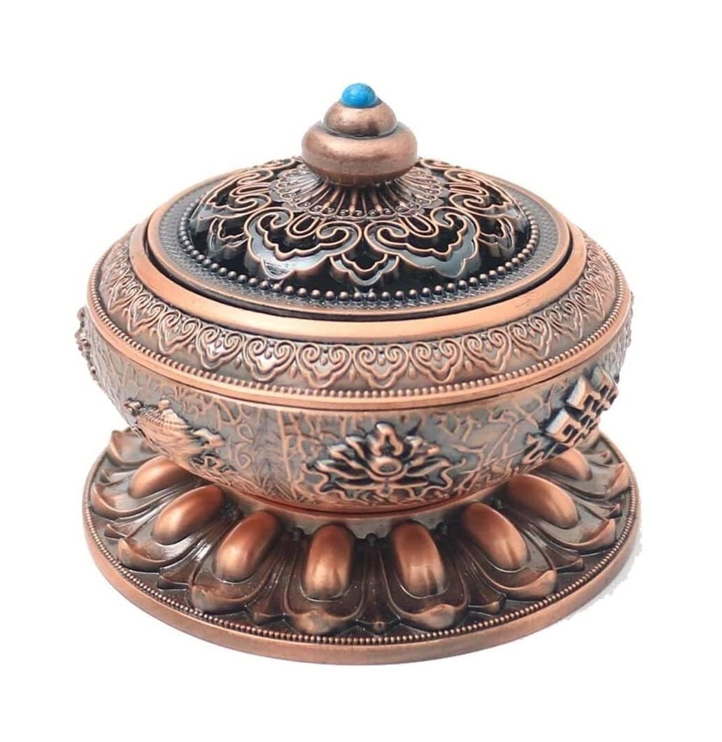 Incense Burner Lotus Incense Burner Aromatherapy Stove Room Sandalwood Furnace Stick Cone Holder Decor Holders Home Decor(Brass)