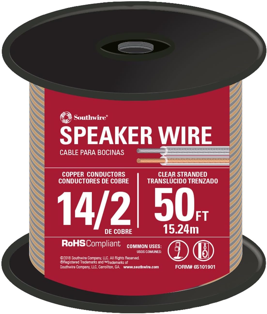 Southwire 56911845 500 ft. 14/2 Grey Stranded CU In-Wall CMR/CL3R Speaker Wire