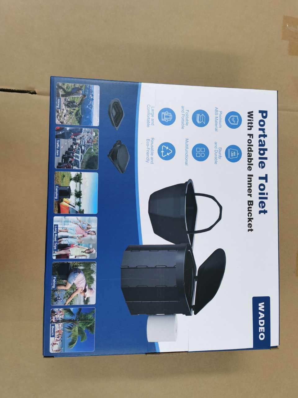 WADEO Upgraded Camping Toilet with Liner, Portable Toilet for Adults with Sturdy Support & Comfortable Seat, Travel Toilet with Lid & Toilet Roll Holder, Perfect for Camping, Trip, Car 11 612kzOcEHOL. AC SL1280