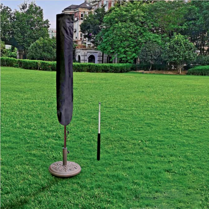 Garden Haven Heavy Duty 610D Oxford Material PU Coating Waterproof Parasol Cover for 2M-2.7M 190cm Length with 1m Telescopic Assist Pole, Drawstring Closure, protects your parasol ,Windproof