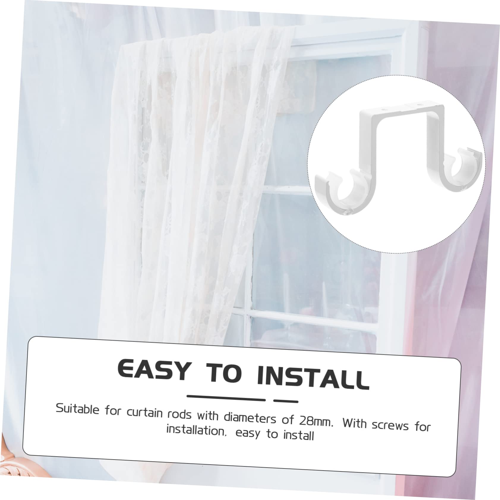 KOMBIUDA 3pezzi Supporto per Bastoni da Soffitto Lega di Alluminio Staffa Doppia per Tende Confezione da Facile Installazione per Decorazioni Interne