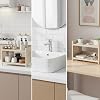 Çok Amaçlı 2 Katlı Organizer Raf – Bej Plastik Düzenleyici Stand – Banyo, Mutfak, Masaüstü ve Ofis İçin – 25 x 18 cm
