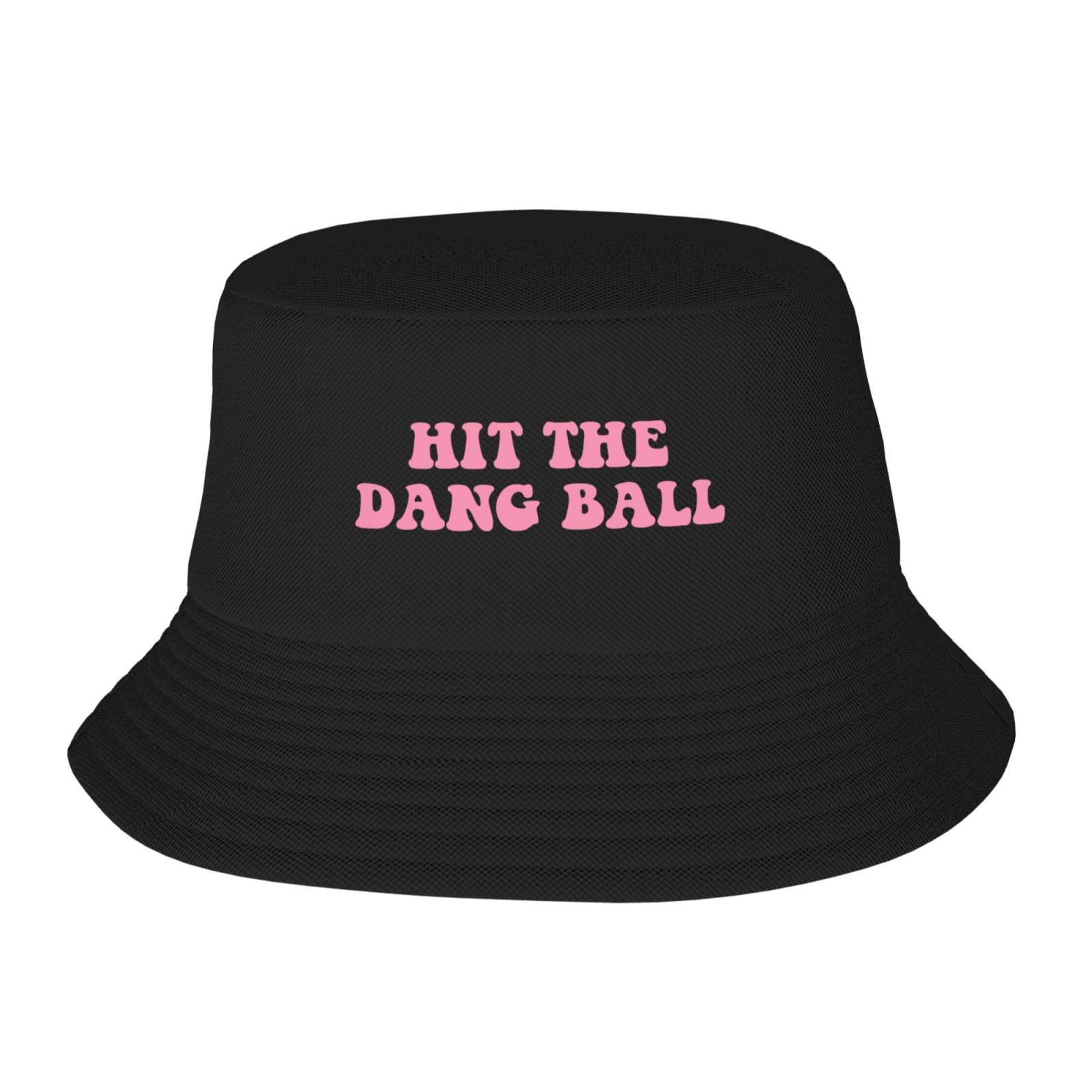 Hit The Dang Ball Bucket Hat Wide Brim Outdoor Sun Hat Black