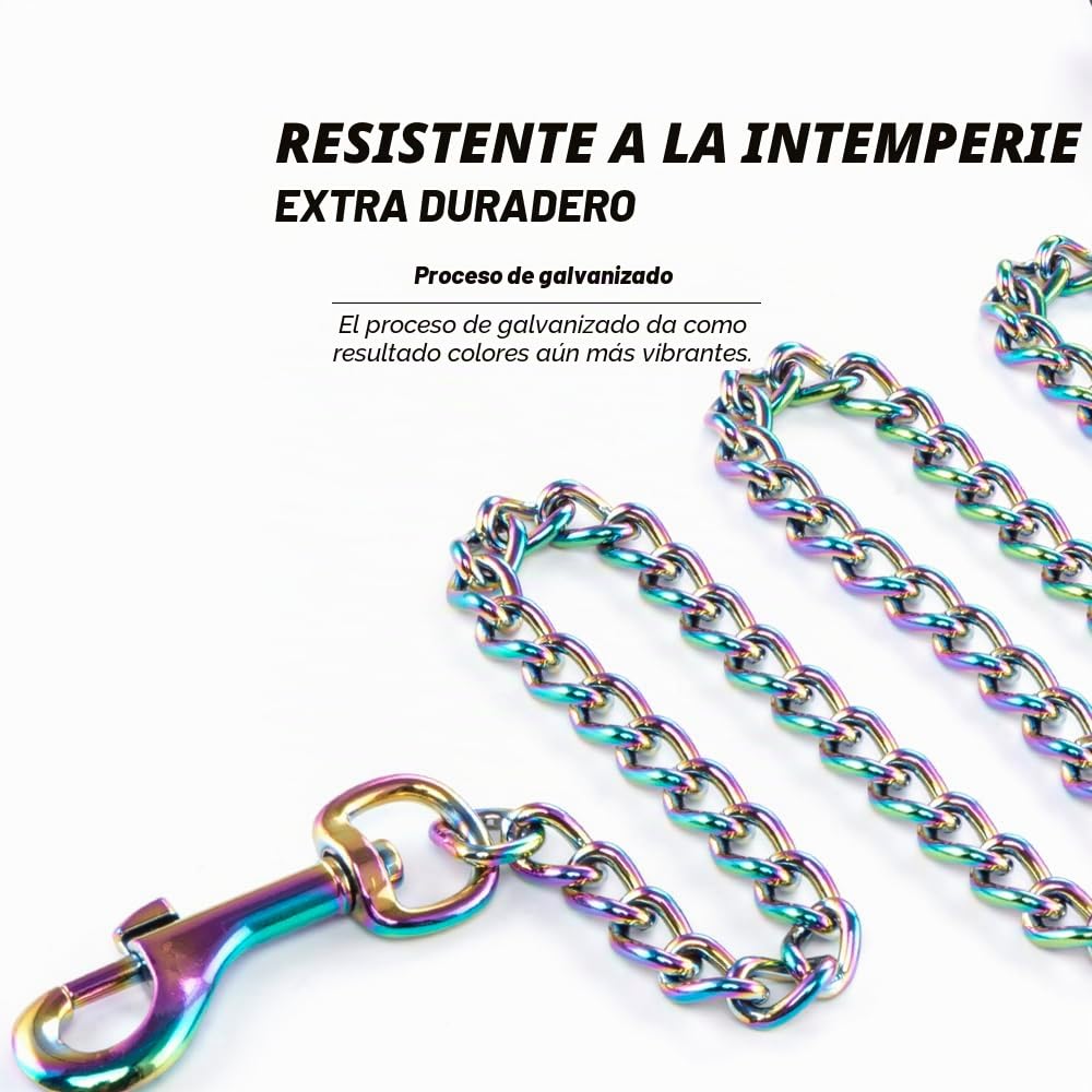 TSPRO Correa para Perros Cadena de Perro, Antimordeduras Cadena de Acero Inoxidable, Correa de Entrenamiento con Mango Suave, para Perros de Tamaño Mediano y Grande (4MM, Brillante)