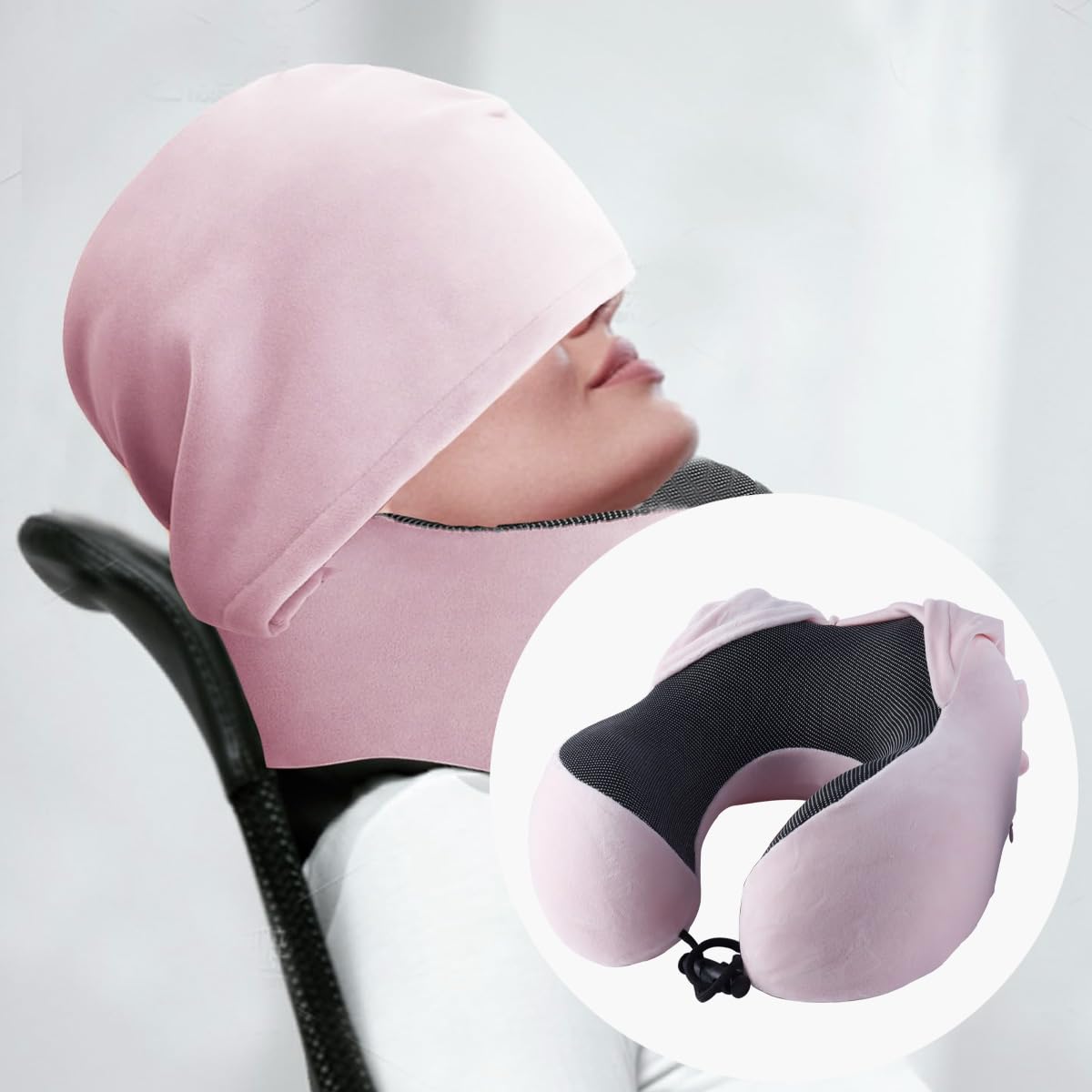 Cuscino Cervicale Per Aereo, Cuscino Da Viaggio Con Cappuccio, Comodo E Leggero, Ideale Per Sedia Da Aereo, Auto, Casa, Ufficio