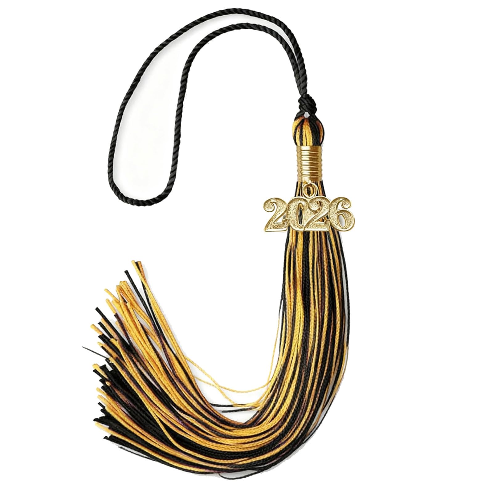 CRFFZ Class of 2026 Graduation Tassels Ornament with Year Charm for Academic Gowns Caps Bachelor Robe Ceremonies Artificial Silk