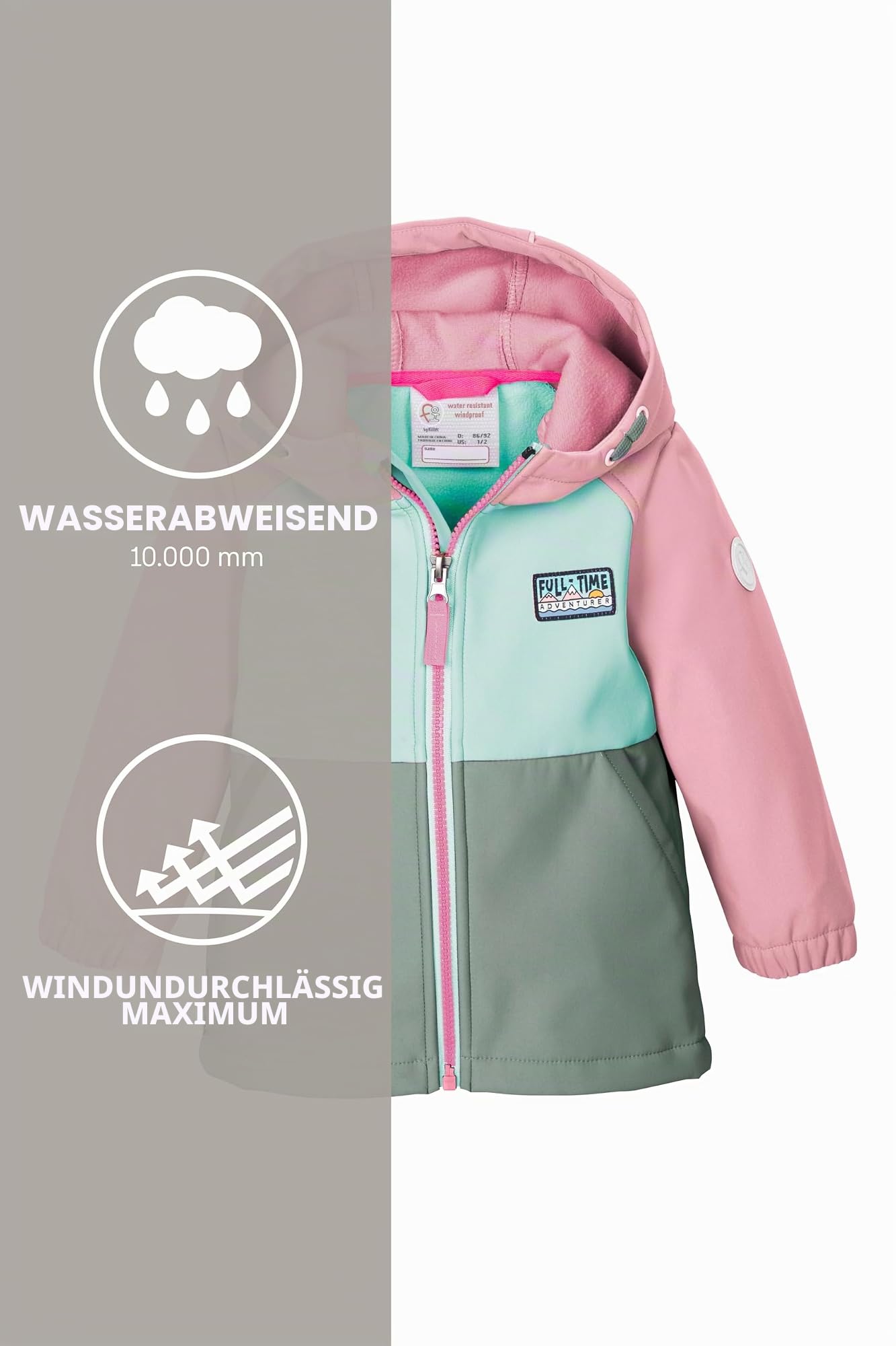 first instinct by killtec Unisex Kinder Fios 13 Mns Sftshll Jckt Softshelljacke/Outdoorjacke mit Kapuze