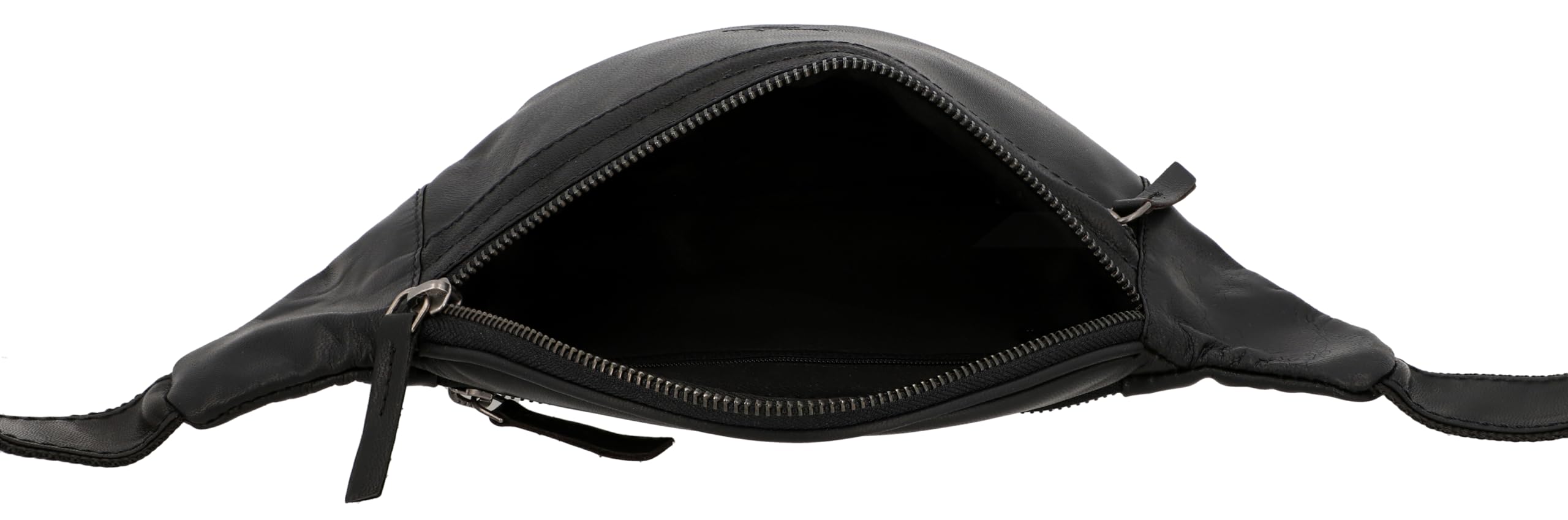 Gusti Bauchtasche Leder Schwarz – Hochwertige Gürteltasche Damen Herren, Verstellbarer Gurt, Viel Stauraum, Unisex Crossbody Bag, Bauchtasche Leder Schwarz Echtleder