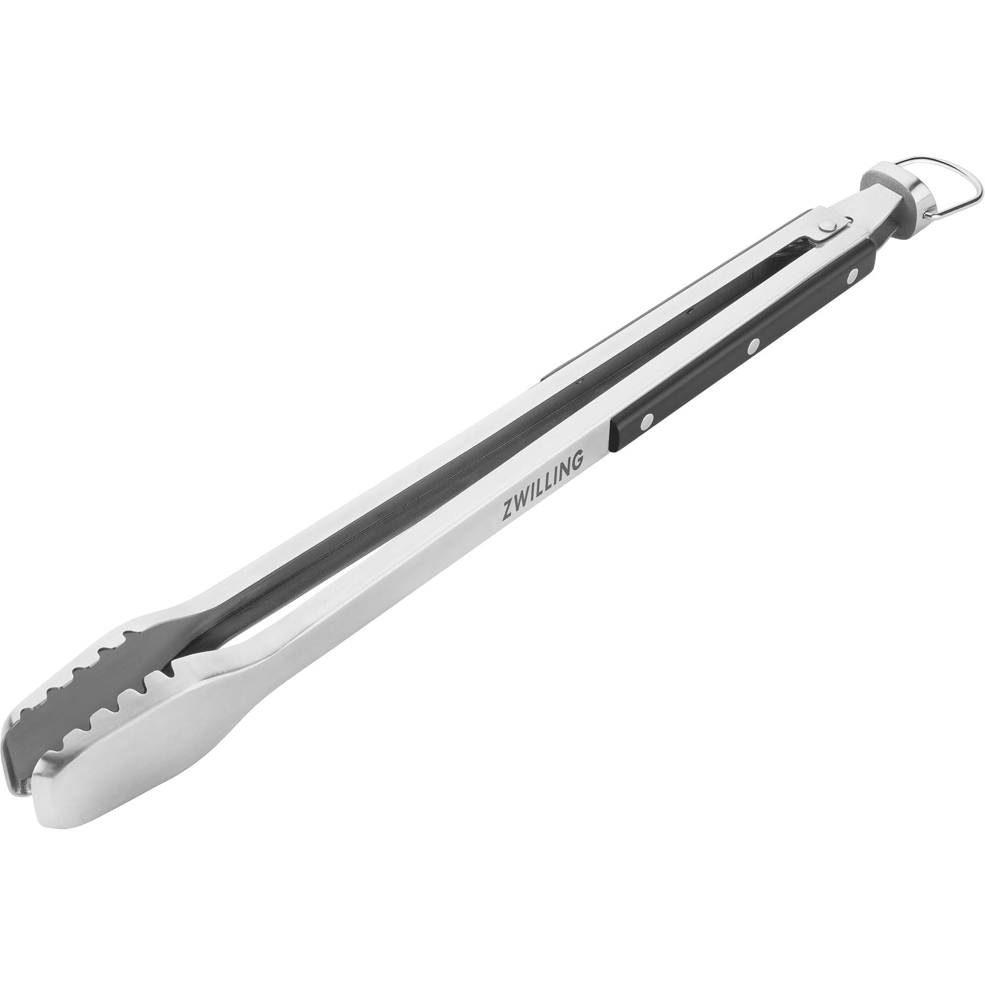 ZWILLING BBQ+ Pinzas para parrilla de 43 cm, pinzas de acero inoxidable con triple remache con agarre antideslizante, mecanismo de bloqueo y mango largo, resistentes al calor y aptas para lavavajillas