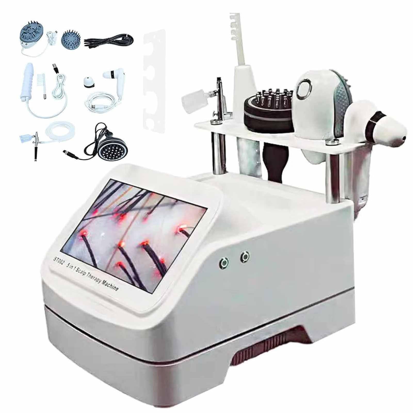 GNbow Skin Hair Analyzer, 5-in-1 Multifunctional scalp hair Analyzer Machine With 10-Inch HD Screen + 5 Probes, LCD Screen Digital Scanner for Skin & Hair Analysis