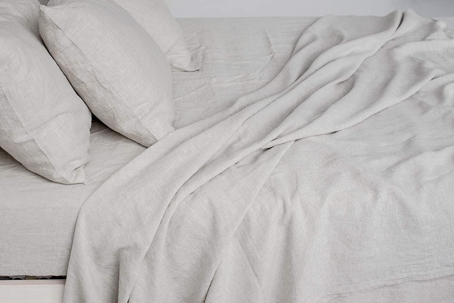 My Linen Home Bettlaken aus 100% Stonewashed Leinen Natur, 200x260cm I Hypoallergen, Temperaturregulierend, Atmungsaktiv I Sanft, weich selbst zur empfindlichsten Haut I Für alle Jahreszeiten geeignet