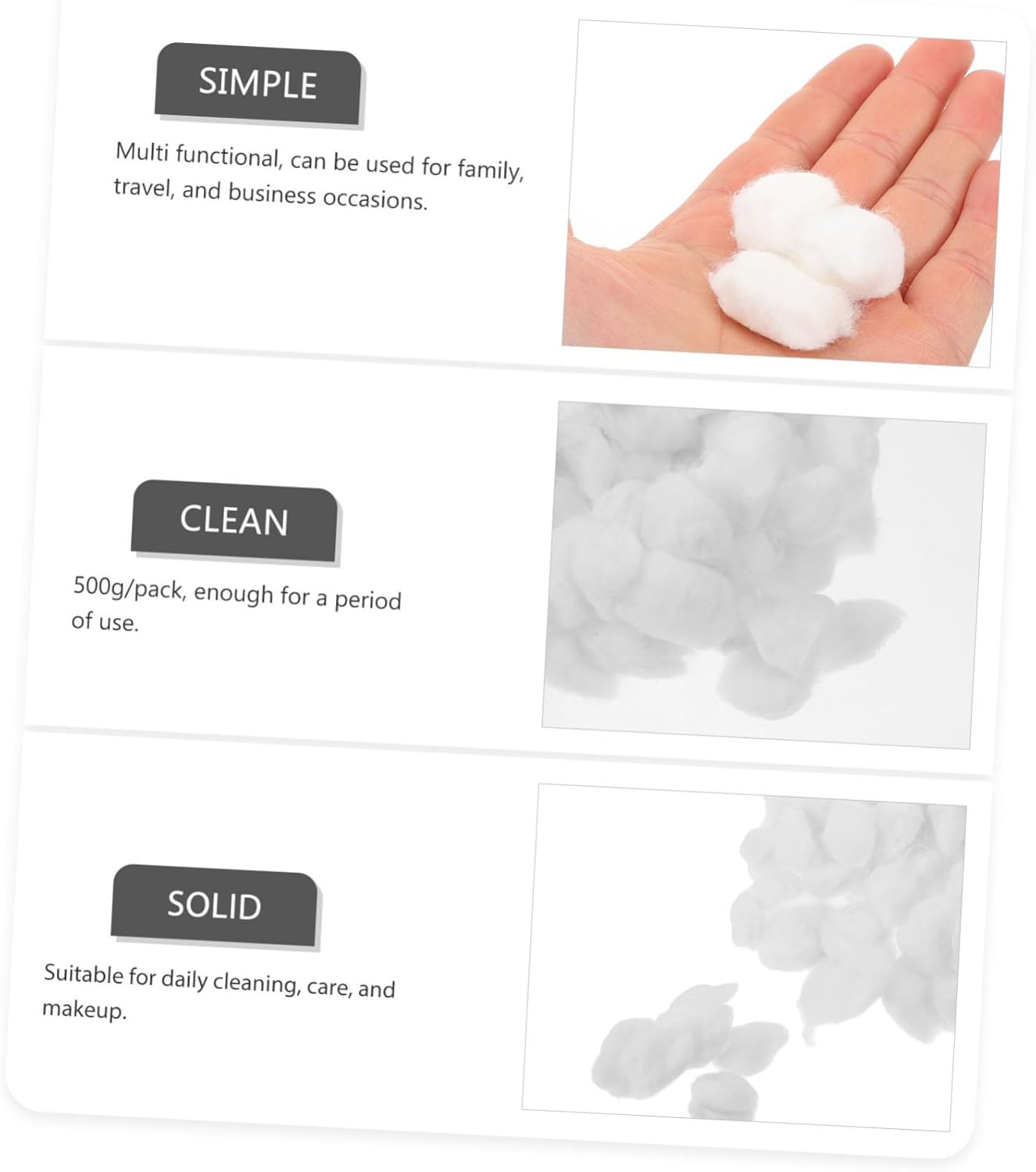 1bag Makeup Remover Cotton Balls Cotton Balls for Nail Cleaning Care Soft Comfortable