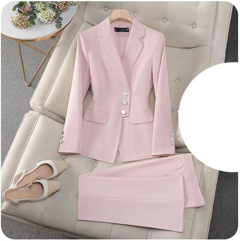 Women's Business Pant Suit Set 2 Piece Blazer Pants Office Lady Work Outfit