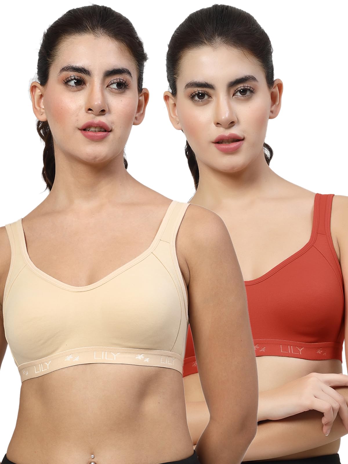 lily Black, Magenta Non Padded Seamless Sports Bra-picture-31