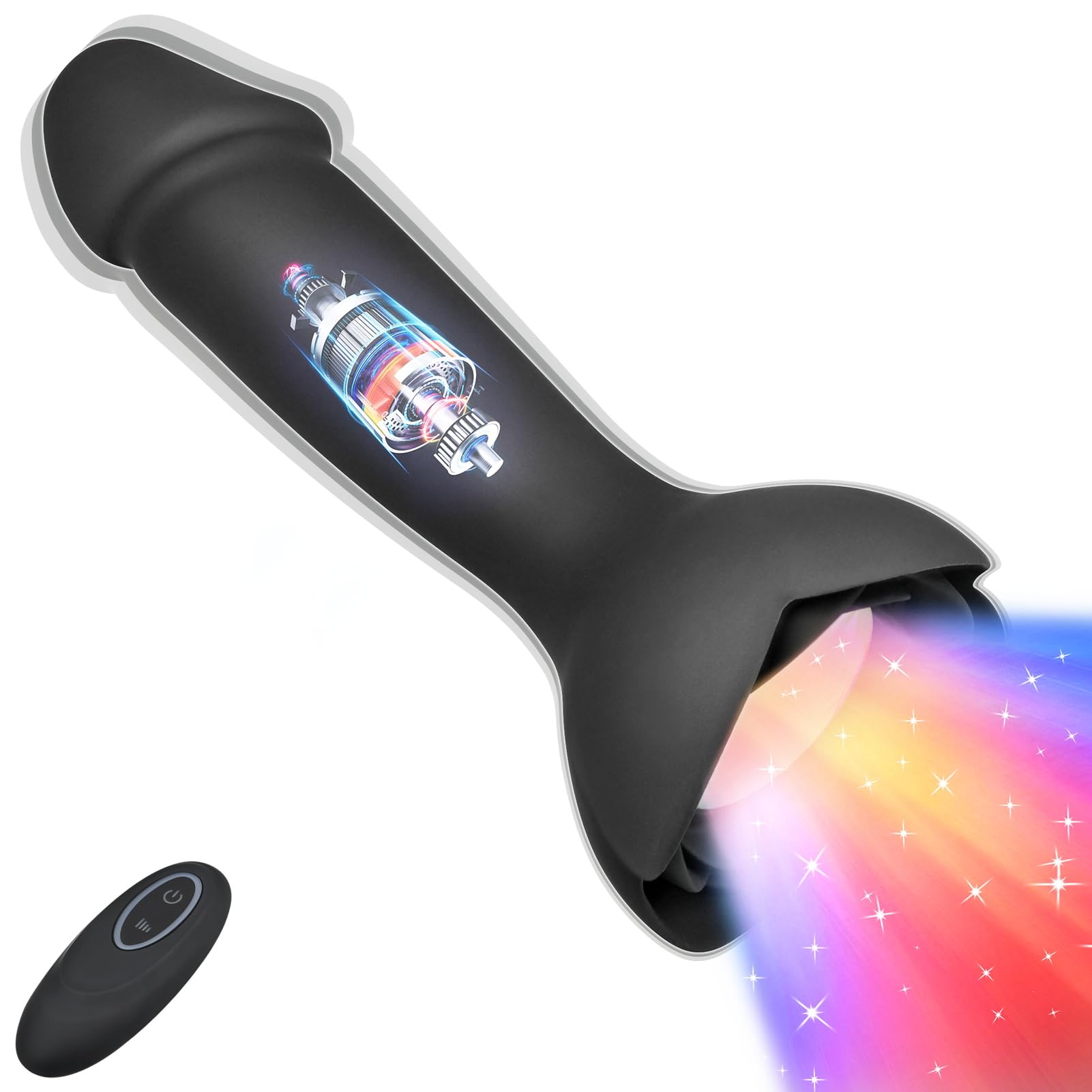 Roluck Vibrador, Vibrador Anal con Luz, Plug Anal con 7 Modos de Vibración, Vibración Plug Anales con Remoto, Juguetes Sexuales para Hombre Mujer