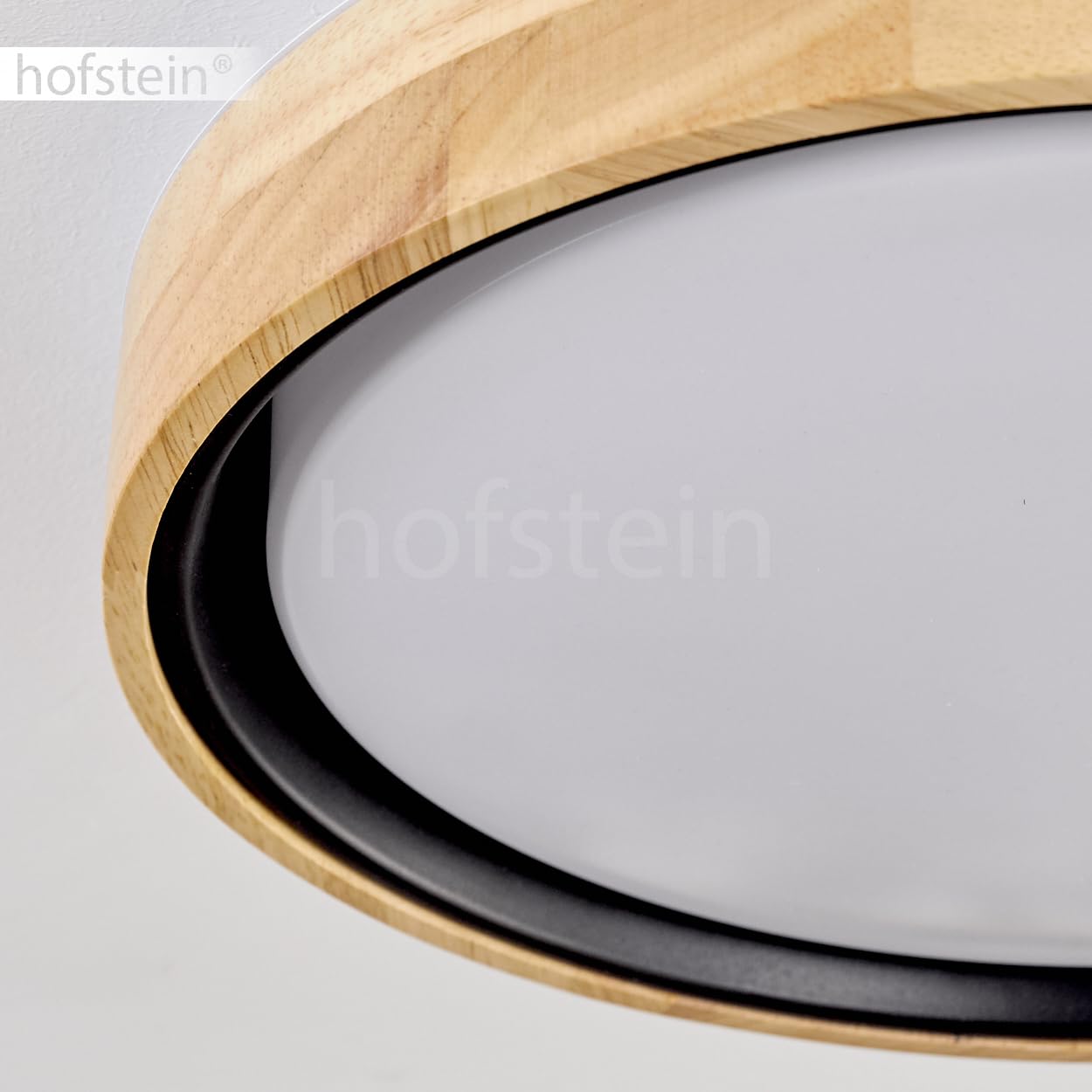 Plafonnier LED Melstad, dimmable en bois/métal/plastique en naturel/blanc, dimmable par télécommande, 2700-6500 Kelvin, 1900 Kelvin, LED 18 Watt, (Ø 30cm), également pour salle de bains, IP44