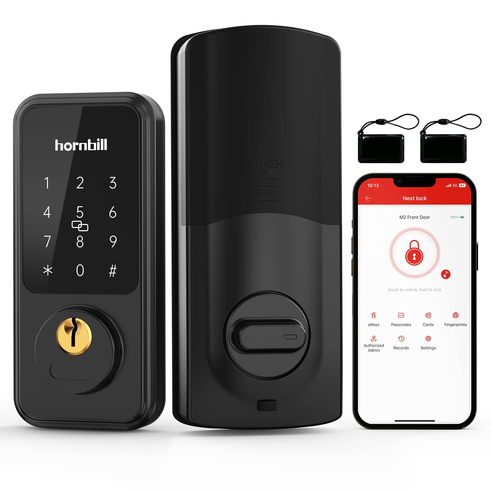 KNOBWELL Smart Door Lock With Fingerprint & Keypad - Keyless Entry, App Control, Auto-Lock For Front Door Security