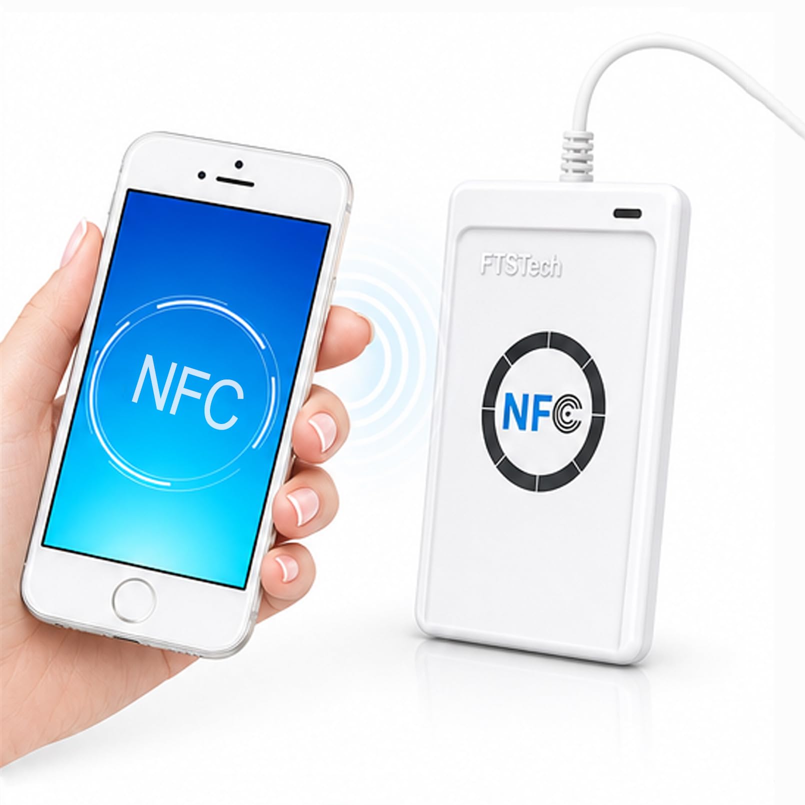 ACR122U Smart NFC RFID Lettore / Scrittore ISO 14443 A/B Card Clonatrice+Software Libero + 5 pz Portachiavi UID Scrivibili