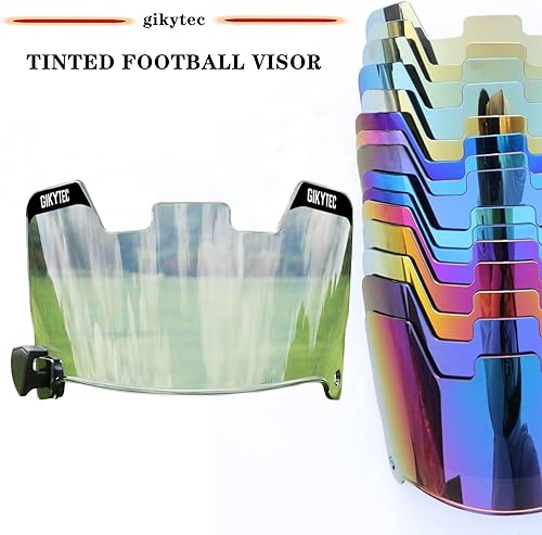Miniatura 5 de GIKYTEC Visera de fútbol para casco de fútbol, resistente a los arañazos, bloqueo UV, visera de protección facial para jóvenes y adultos