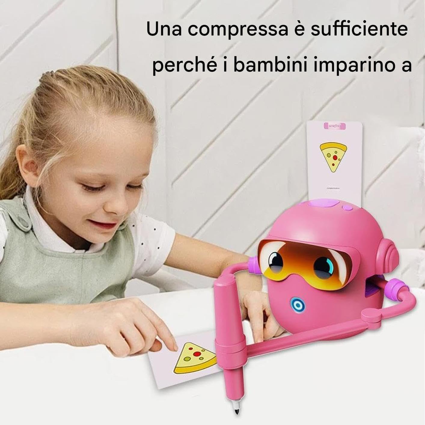 Robot da Disegno per Bambini Giocattolo Educativo Creativo con 100 Carte