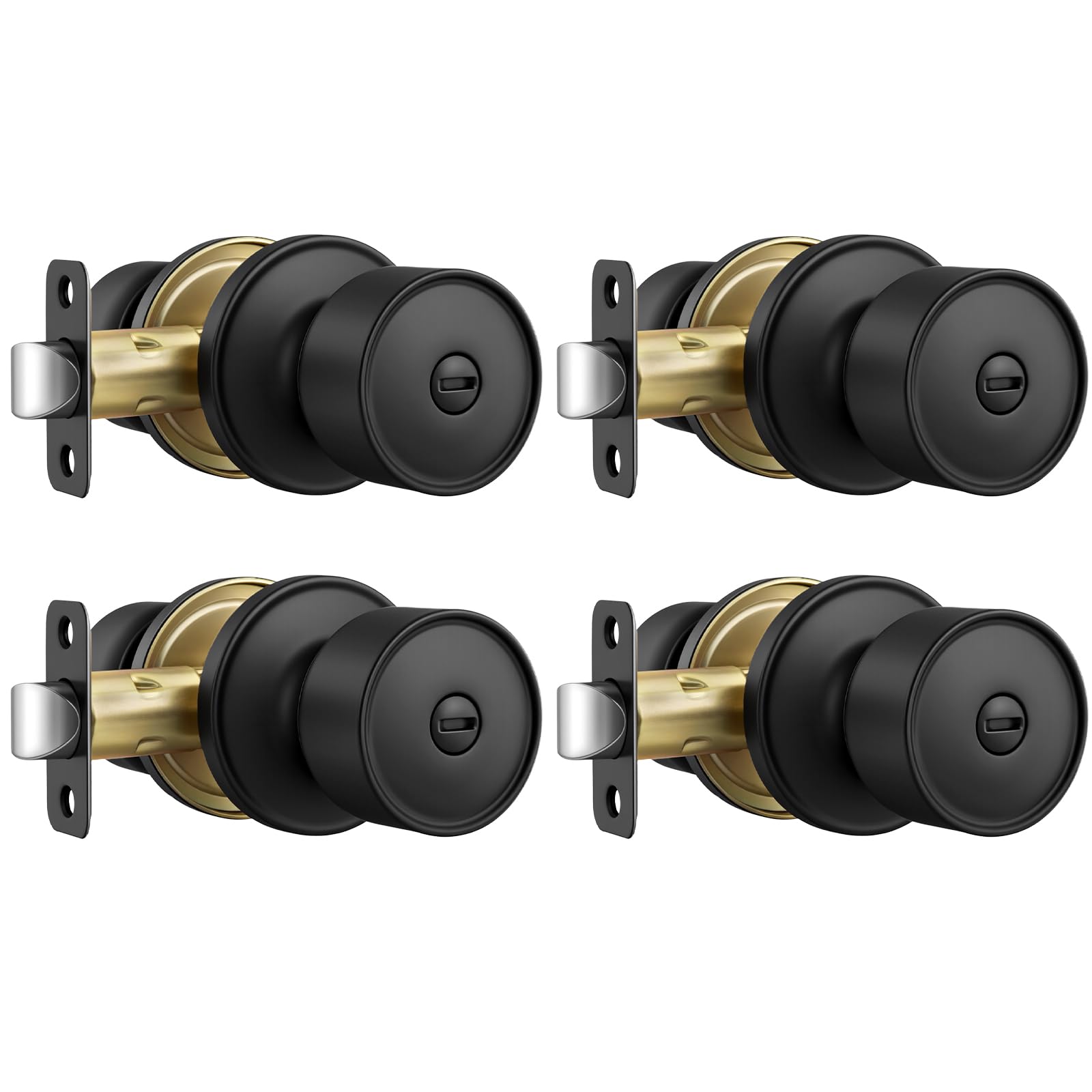 Goldenwarm Matte Black Privacy Door Knobs (10 Pack) -20