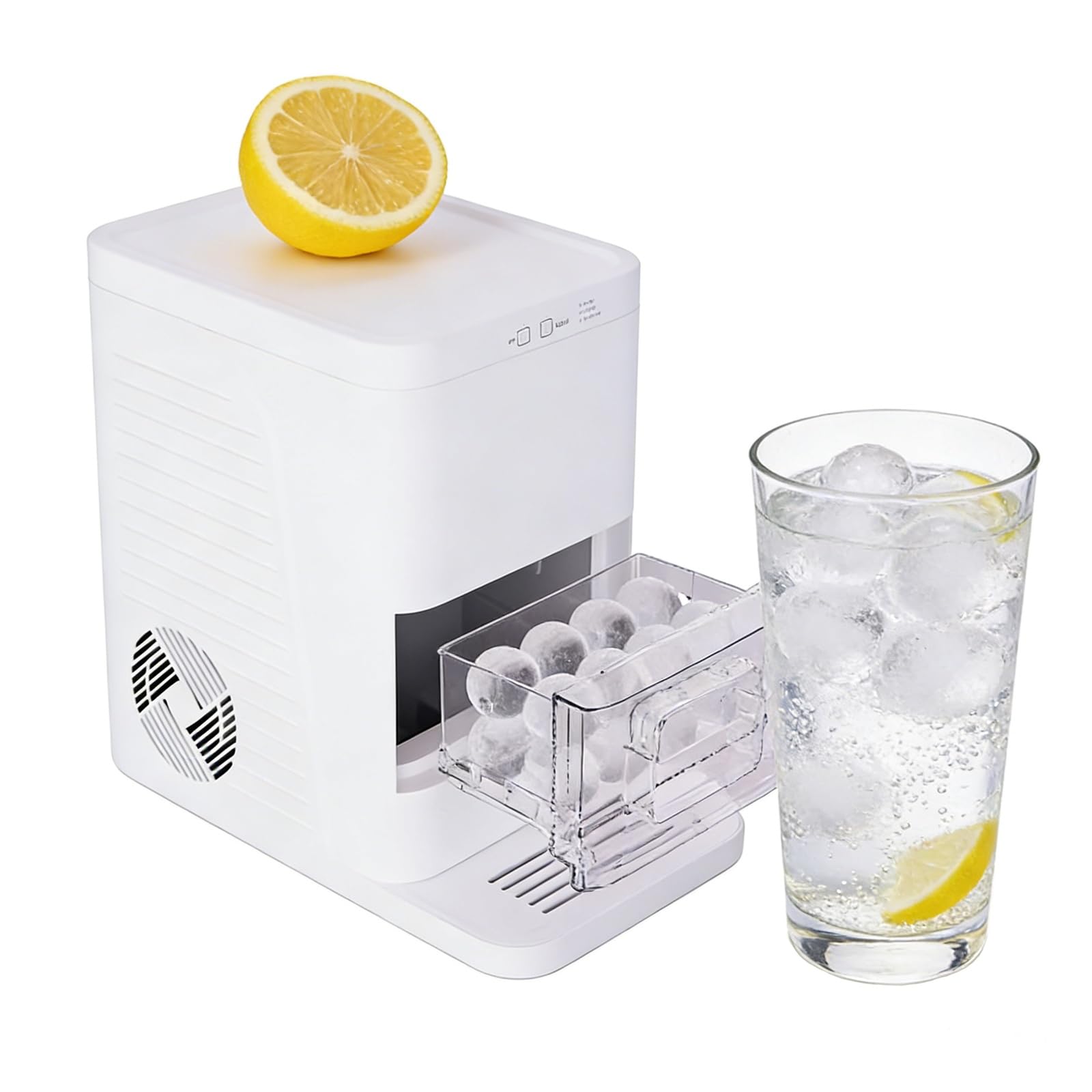 5,1 cm klare Eiskugel-Maschine, kugelförmige Eismaschine, 2 Stück in 50 Minuten, 55 Stück/Tag, 1,2 l Wassertank-Kapazität, 8–10 Stück Speicherkapazität, automatische Reinigung