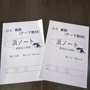 Amazon.co.jp: 浜学園 算数テキスト 6年 テーマ教材 第3分冊 浜ノート
