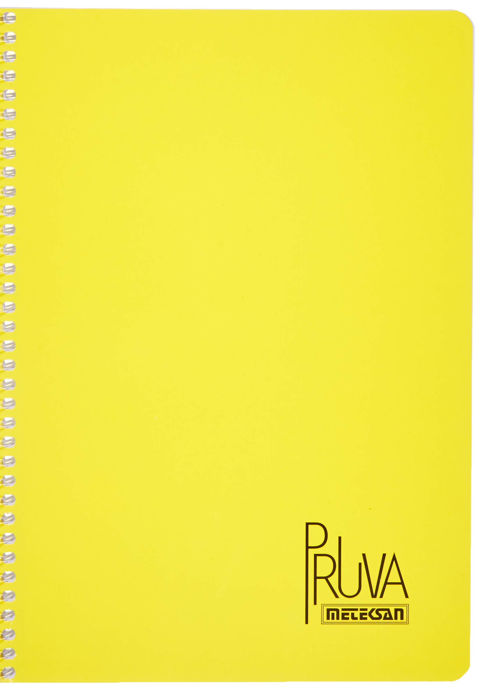 Meteksan Pruva A4 Pet Spiralli Karton Kapaklı Defter 144 Yaprak - Kareli - Sarı