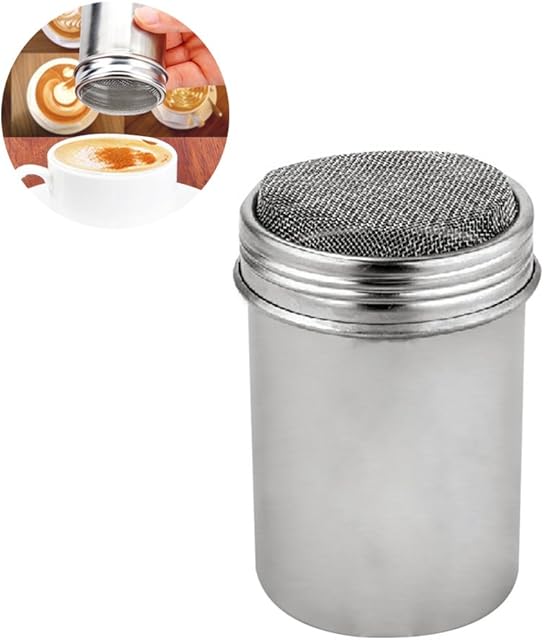 1xToruiwa Seasoning Pot Stainless Steel Condiment Chocolate Coco Powder Shaker Salt Jar Cans Bottle Spice Container with Cap Kitchen Supplies