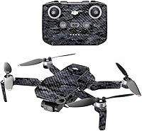 Vista 11 de MightySkins - Drone portátil de fibra de carbono compatible con DJI Mini 2, camuflaje negro, acabado de fibra de carbono texturizado protector