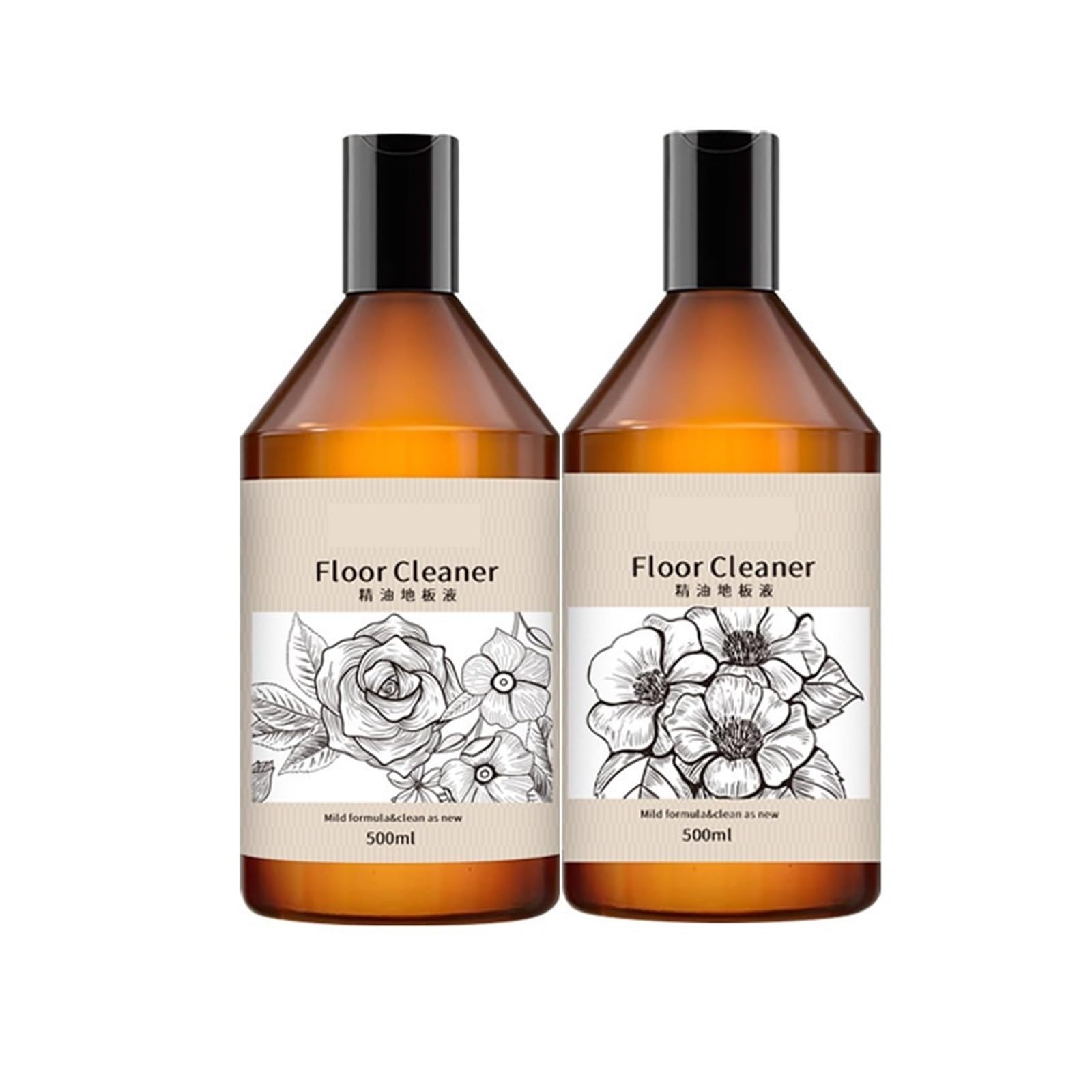 Soluzione concentrata for la pulizia dei pavimenti da 500 ml, formula ad asciugatura rapida for pavimenti in piastrelle e legno, liquido for lavaggio senza macchie(2pcs)