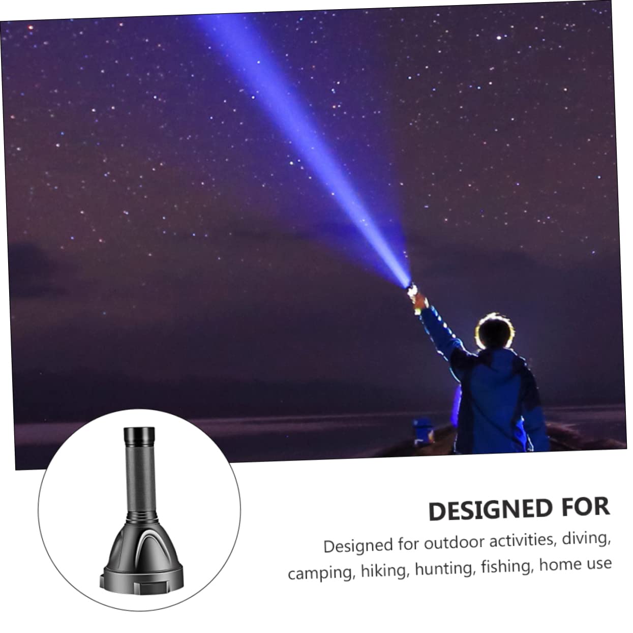 OSALADI Torcia Elettrica Ultra Luminosa da Campeggio in Lega di Alluminio, Portatile USB Tre Modalità di Illuminazione per Uso Esterno, Emergenza e Escursionismo