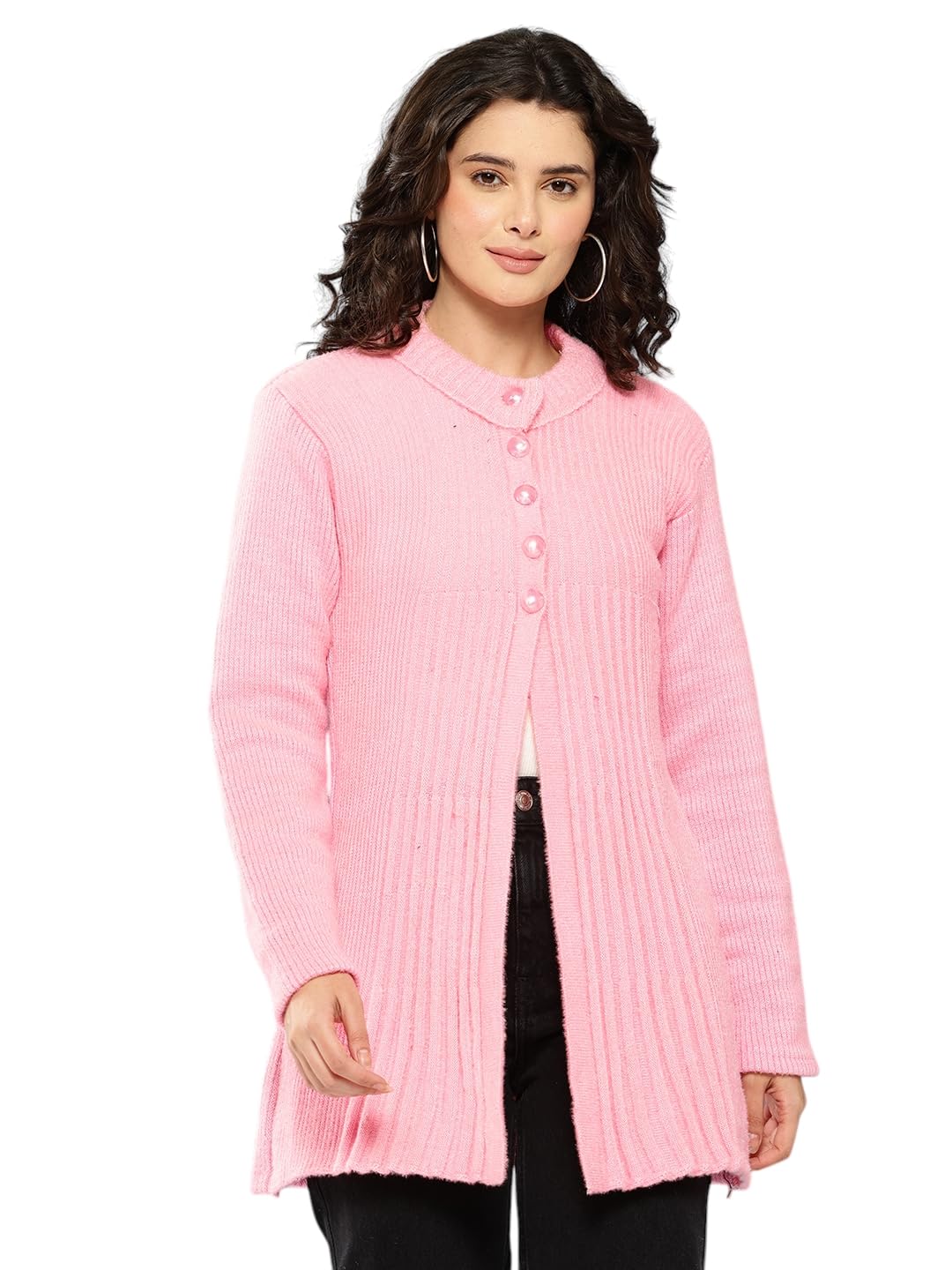 aarika Womens Casual Wear Brown Colour Solid Woolen Cardigan-picture-12