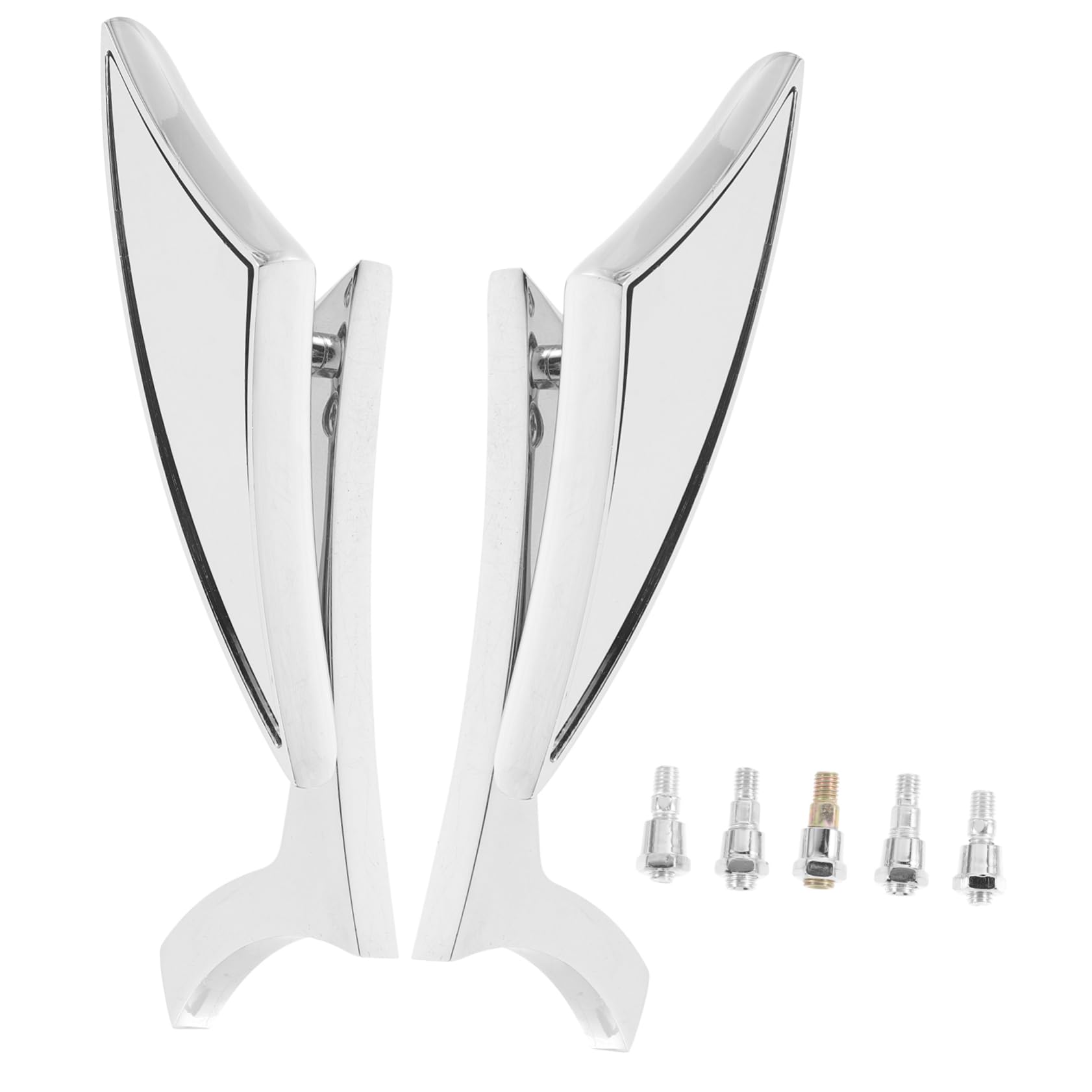 Specchietti Retrovisori Moto Manubrio 2 Pezzi Argento | Lega di Alluminio e Vetro, Installazione Semplice, Finitura Resistente alla Ruggine, Riduzione Dell’abbagliamento