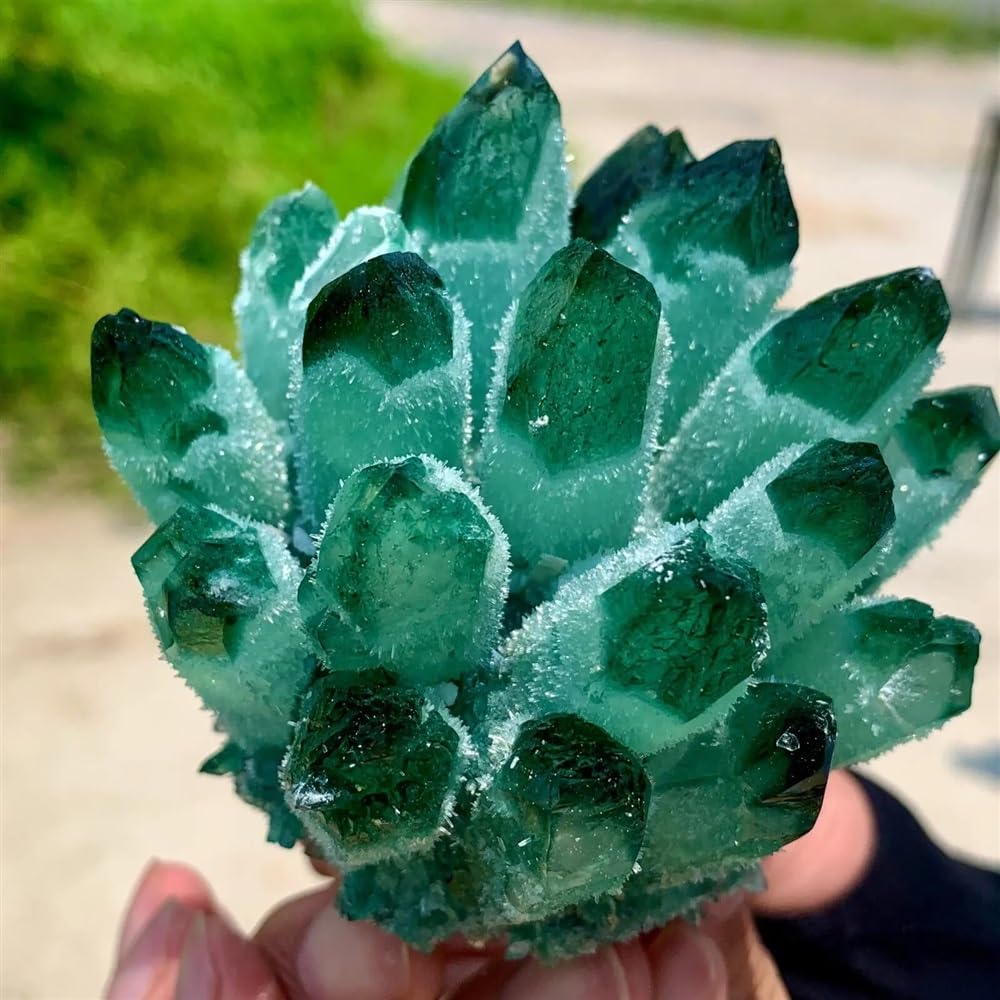 MDBJTCYZN Stone Green Phantom Crystal Cluster Rough Splicing (750-800g)