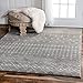Traditional Vintage Moroccan trellis Dark Grey Area Rugs, 9 Feet by 12 Feet (9' x 12')