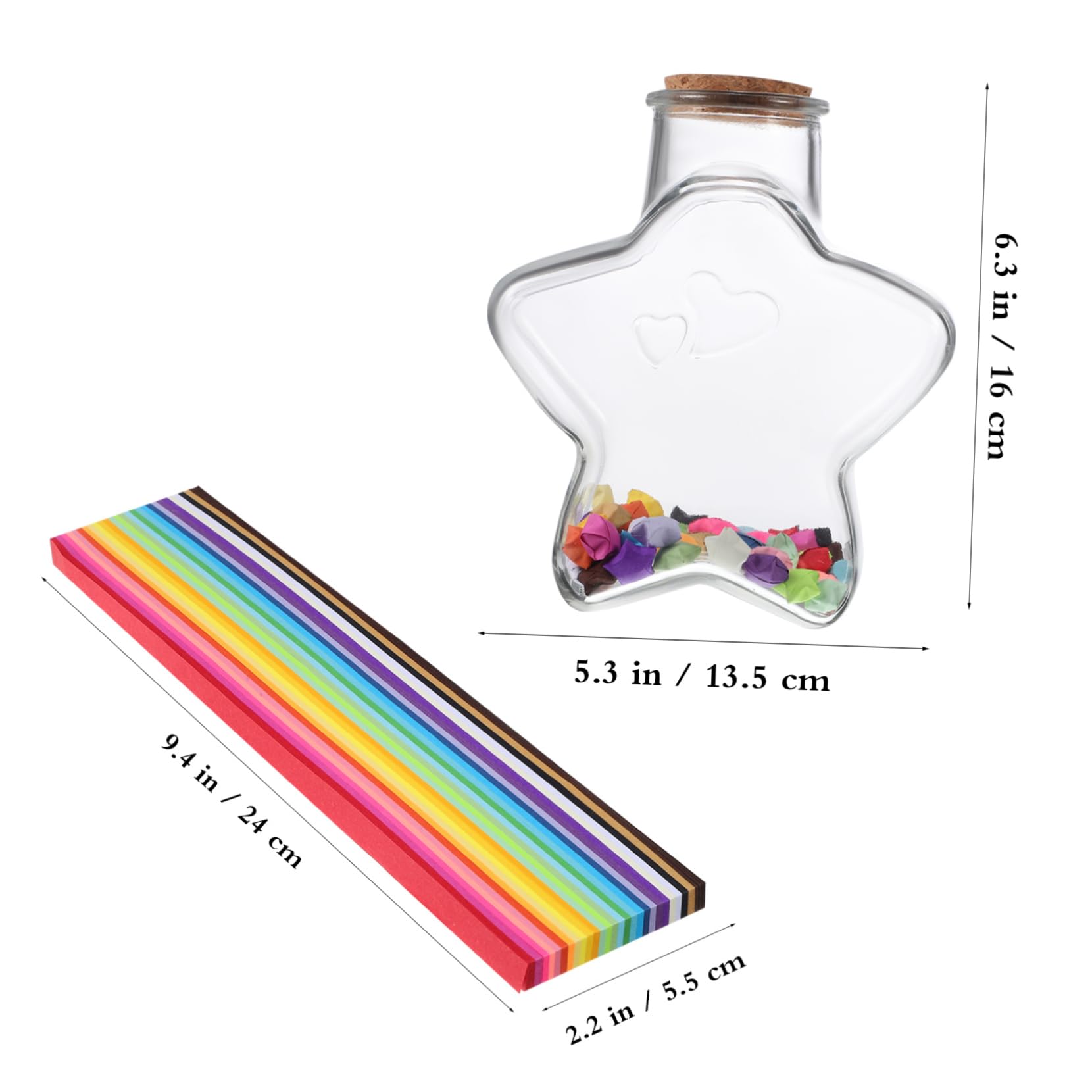 Origami Stern Faltpapier mit Flasche, Deko für Selbstgemacht