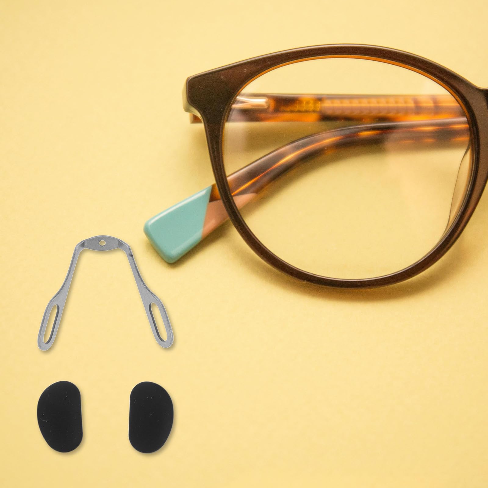 MAGICLULU Naselli per Occhiali Antiscivolo in Silicone Morbido a Forma di U Fissaggio a Vite, Kit di Sostituzione Rapido per Occhiali da Lettura e Vista - 5