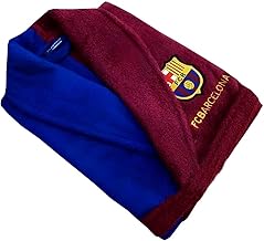 FCB FC Barcelona Official Bathrobe, 100% Cotton, 400 g/m², Bordeaux and Blue, Children's and Adult Sizes
