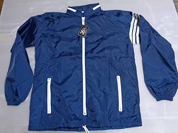 Amazon.co.jp: L 紺×白 ウインドブレーカー ヤッケ ナイロン