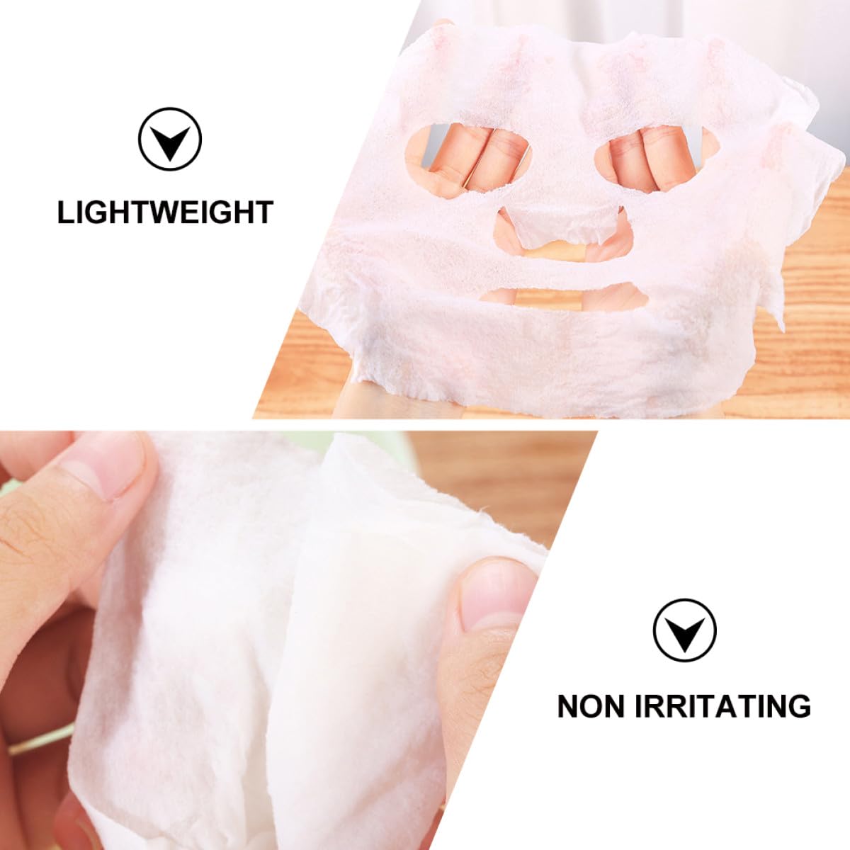 IMIKEYA Viso Compresse di Carta Bianca 500 Unità Monouso 100% Cotone per Cura Del Viso Idratante e Pulizia Profonda Casa