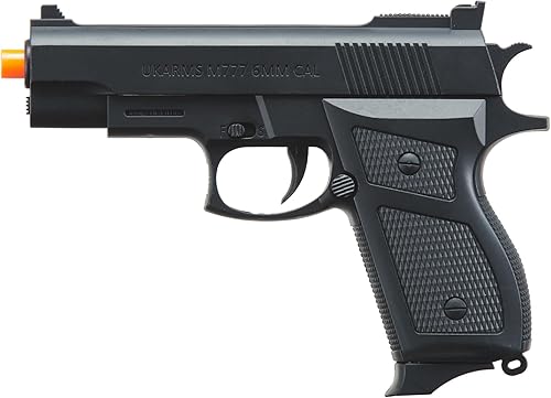 Miniatura 2 de Goldenball Pistola Airsoft con resorte M777 con funda (negro) - Disparo a 180 FPS