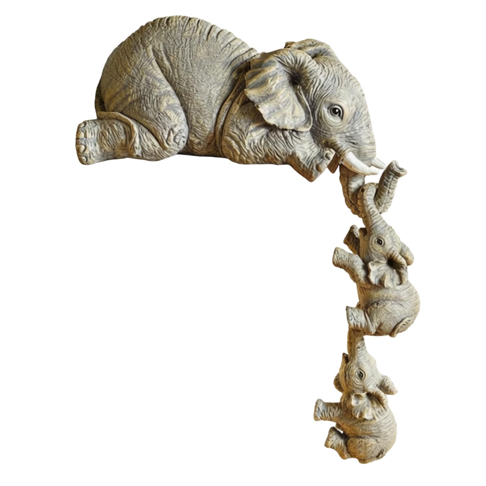 ZEPFJHE Cartoon Resin Elephant Statue for Enhancing Family Space with Natural Charm Elephant Figurine for Living Room Resin Decors Set