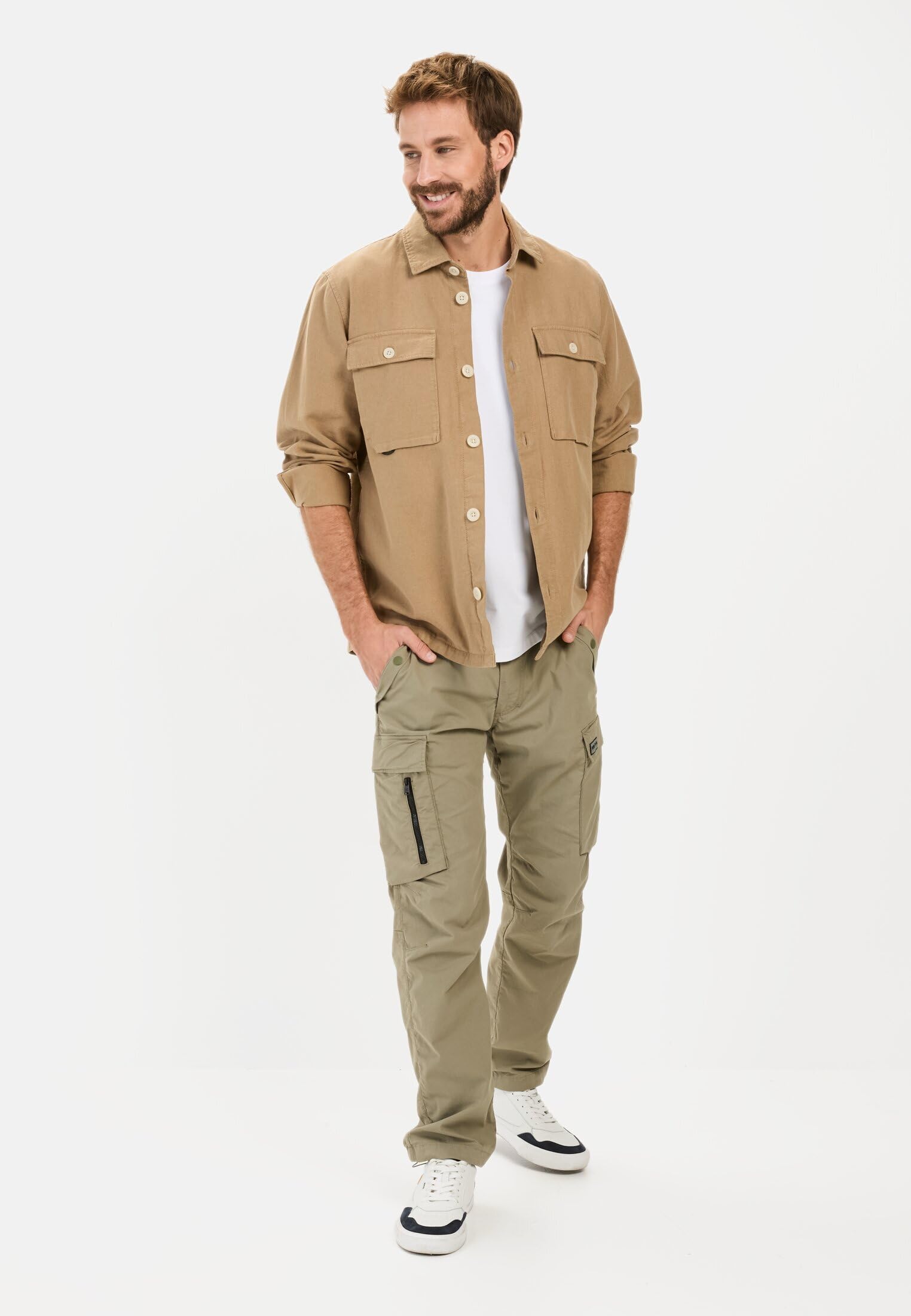 camel active Herren Overshirt aus Leinen-Baumwoll-Mix