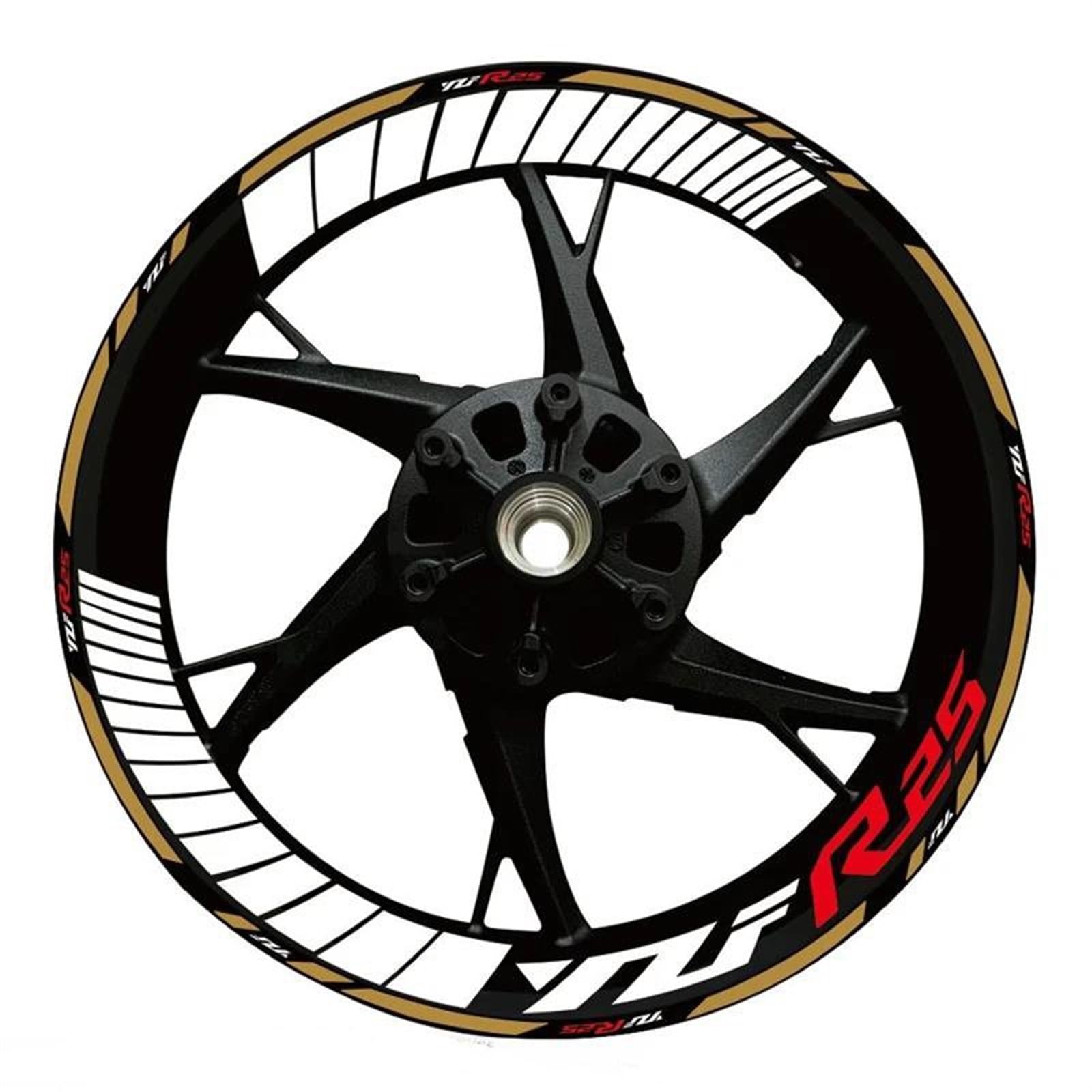 Stickers Motorcycle Wheel Stickers Night Reflective Decorative Rim for Yamaha R25 WZF25(Style 10)