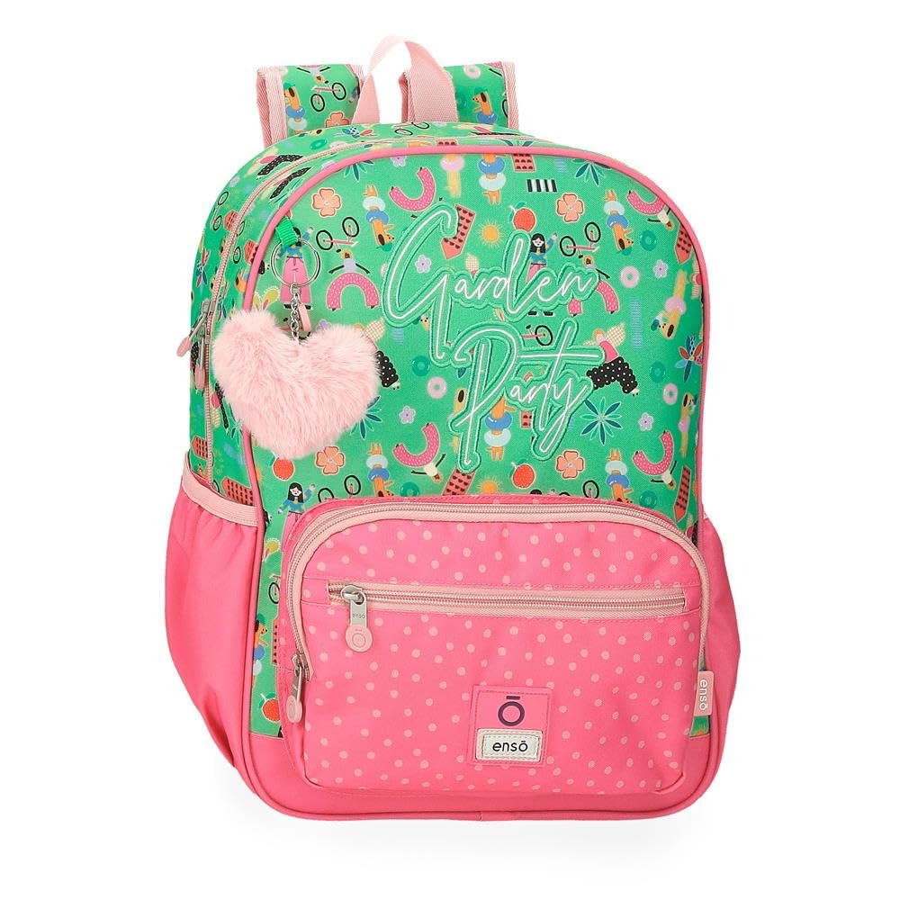 Enso Garden Party Mochila Escolar Adaptable a Carro Multicolor 30x38x12 cms Poliéster