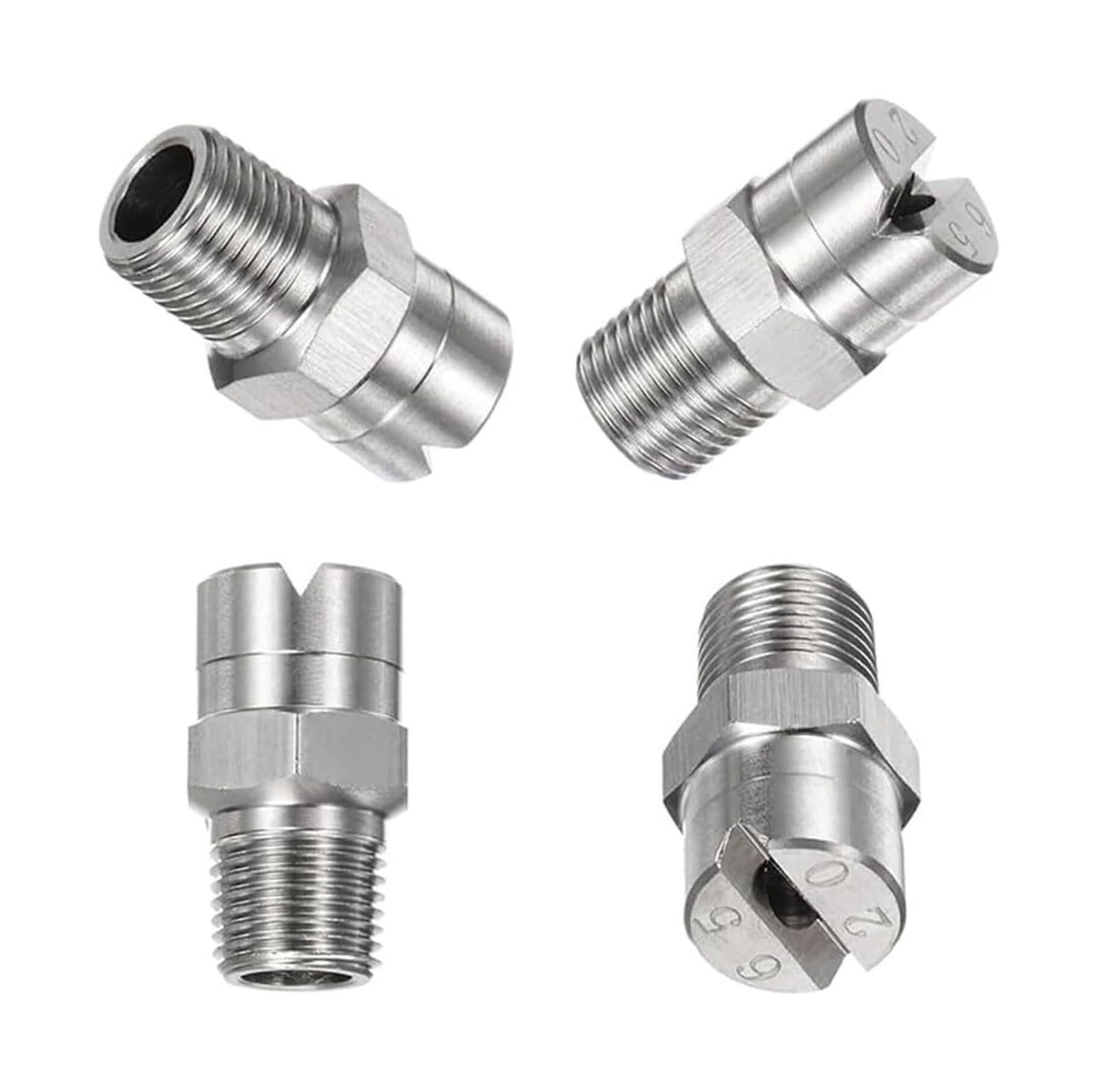 BTYQKZVPM Pressure Washer Nozzles， 304 SS 65 Degree Flat Fan Quick Connect Pressure Washer Nozzles(No.02: 1/8 (0.91MM Aperture),10PC)