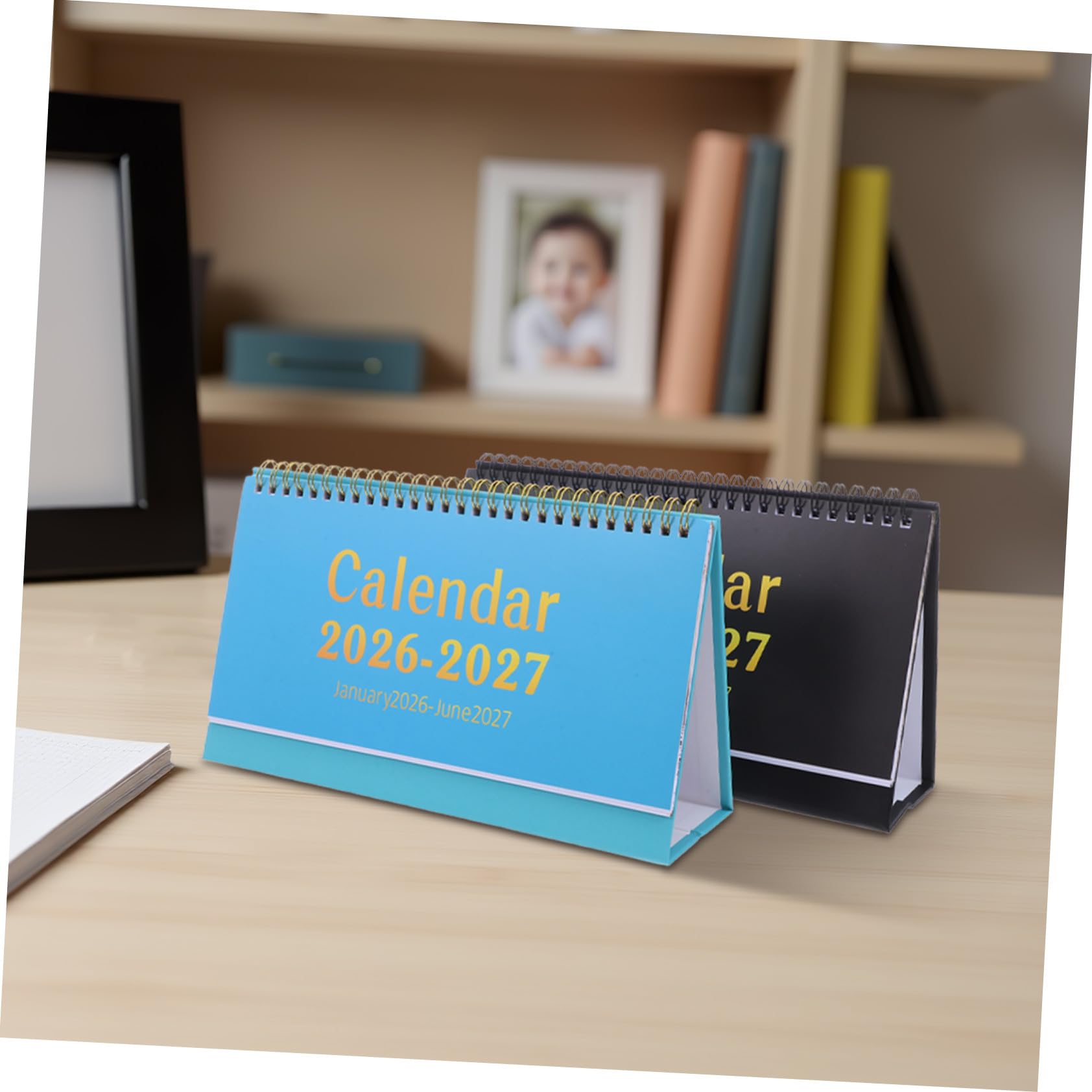 2 Pezzi Calendario da Scrivania Piccolo e Creativo Calendario Mensile Flip da Tavolo con Supporto Planner per Ufficio Casa e Insegnanti Gen